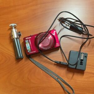 Nikon COOLPIX Red Digital Camera with Accessories